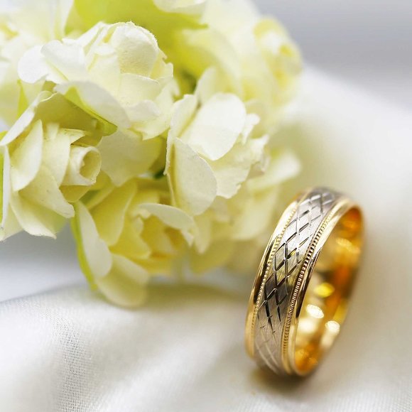 10 K Gold wedding Band 6mm , white gold, yellow gold, rose gold, engagement - Picture 3 of 4